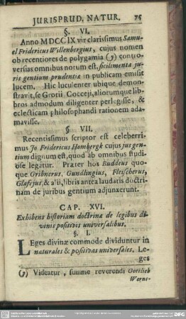 Cap. XVI. Exhibens historiam doctrinae de legibus divinis positivis universalibus