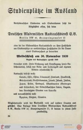 Studienplätze im Ausland