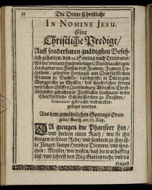 [Die Dritte Christliche Trost- und Leichpredigt.]