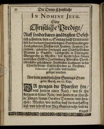 [Die Dritte Christliche Trost- und Leichpredigt.]