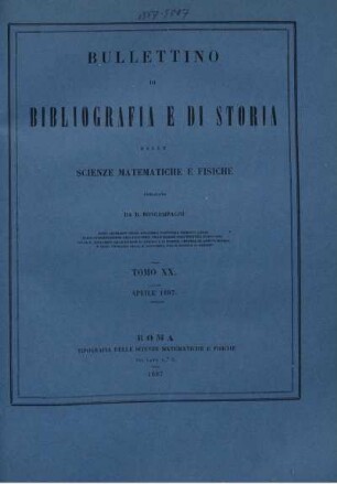 Tomo XX. Aprile 1887.