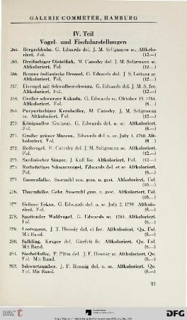 IV. Teil: Vogel- und Fischdarstellungen (Nr. 264-282)
