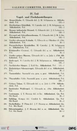 IV. Teil: Vogel- und Fischdarstellungen (Nr. 264-282)