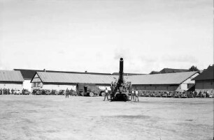 Freiburg: US-Army Atomkanone; Kanone in Gefechtsstellung, von vorn