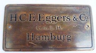 Firmenschild H.C.E. Eggers Co. Hamburg