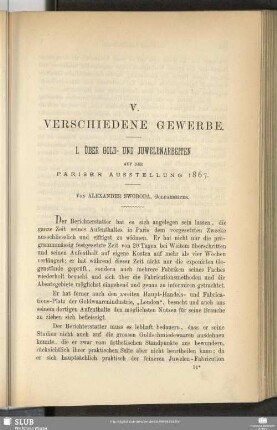 V. Verschiedene Gewerbe