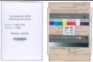 Entnazifizierung Martha Sisenop , geb. 20.09.1888 ()