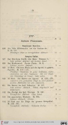 IV. Aeltere Franzosen (Nr. 826 - 873)