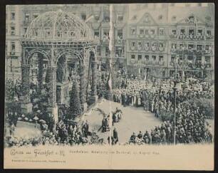 Goethefeier: Huldigung am Denkmal, 27. August 1899.