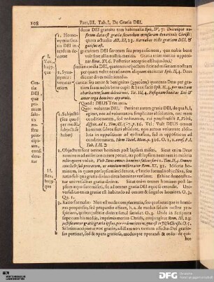 Tab. I. De Gratia DEI.