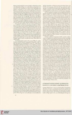 Gerhard Mercators Schweizer Karten und ihre Abkömmlinge
