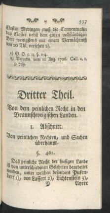 Dritter Theil. Von dem peinlichen Recht in den Braunschweigischen Landen