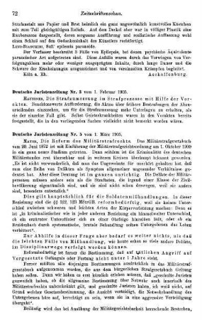72-73, Deutsche Juristenzeitung Nr. 3 und Nr. 5