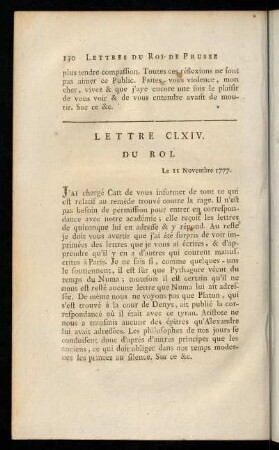 130-142, Lettre CLXIV.-CLXIX.