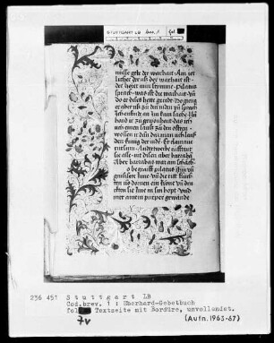 Das Eberhardgebetbuch — ---, Folio 7versoBordüre Textblatt