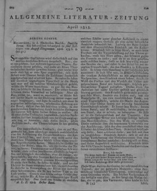 Klingemann, E. A. F.: Deutsche Treue. Ein historisches Schauspiel in fünf Aufzügen. Helmstädt: Fleckeisen 1816