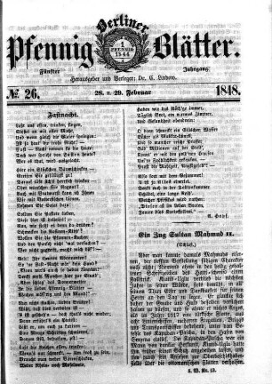 No. 26, 28. u. 29. Februar