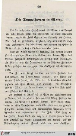 1: Die Tempelherren in Mainz