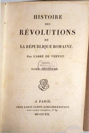 Histoire des révolutions de la république Romaine. 3