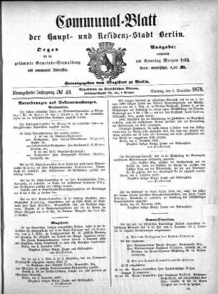 1878,49: No. 49, 8. Dezember 1878