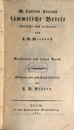 M. Tullius Cicero's Sämmtliche Briefe, 7