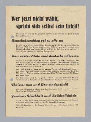 "Wer jetzt nicht wählt, spricht sich selbst sein Urteil!"