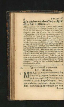 III. De Missa.