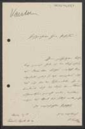 Brief von Hermann Karsten an Unbekannt