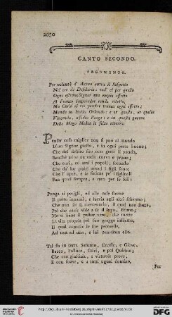 Canto secondo