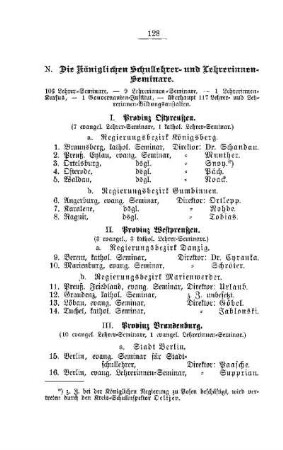 Die Königlichen Schullehrer- und Lehrerinnen-Seminare