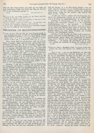 210-212 [Rezension] Vahanian, Gabriel, The death of God