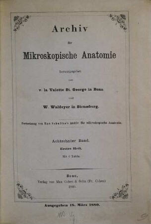 Archiv für mikroskopische Anatomie. 18, 18. 1880