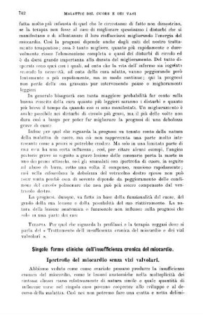 Singole forme cliniche dell´insufficienza cronica del miocardio.