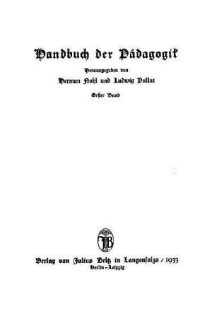 1: Die Theorie und die Entwicklung des Bildungswesens
