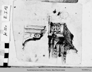 Skizzen für "Sturz des Simon Magus" (Kaiserbalkon)