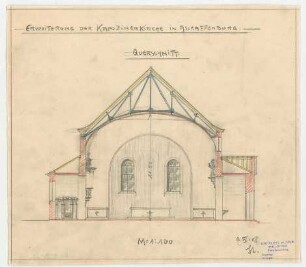 Thiersch, Friedrich von; Aschaffenburg; Kapuzinerkirche, Erweiterung - Querschnitt