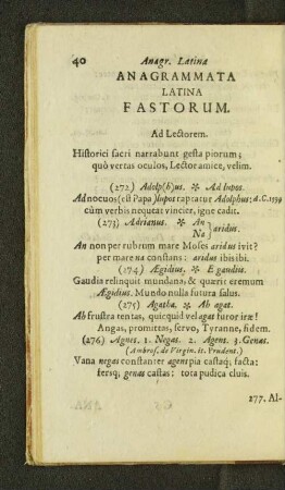 [Anagrammata Latina Fastorum.- Anagrammata Latina Ethnicorum.]