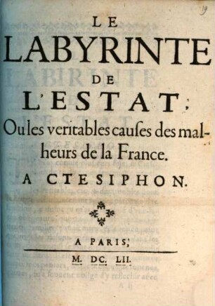Le labyrinthe de l'estat