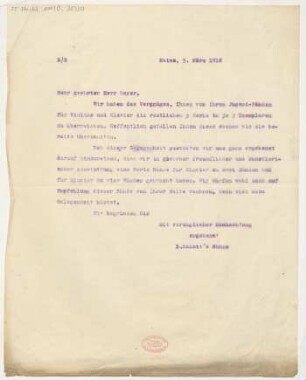 Brief an Fritz Meyer : 05.03.1918