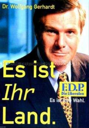 Wahlplakat der FDP zur Bundestagswahl 1998