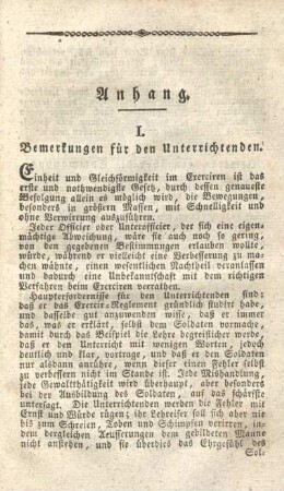 I. Bemerkungen für den Unterrichtenden.