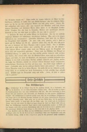 ¬Das¬ Stillschweigen