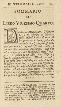 Sommario Del Libro Vigesimo Quarto.