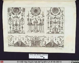 Grotesken, ornamentale Verzierungen und figürliche Darstellungen.