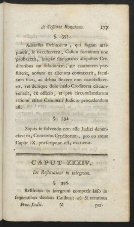 Caput XXXIV. De Restitutione in integrum