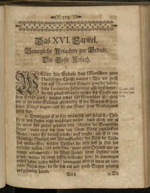 Das XVI. Capitel. Bewegliche Ursachen zur Gedult.