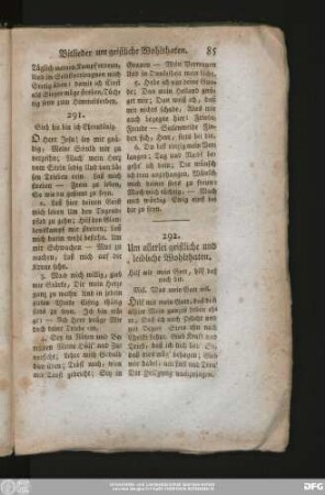 292. Um allerlei geistliche und leibliche Wohlthaten.
