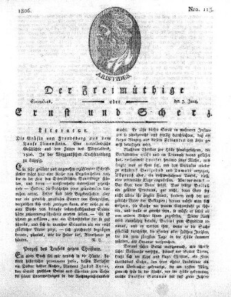 Nro. 113, Sonnabend, den 7. Juny 1806