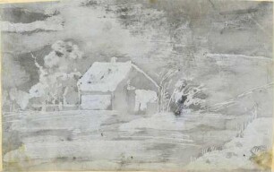 Winterlandschaft mit Haus
