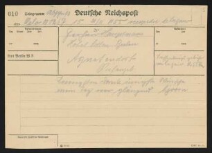 Brief von Bjørn Bjørnson an Gerhart Hauptmann